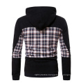 2021 Oversized Fall/Winter New Large Size Loose Men's Casual Stitching Plaid Hooded Men's plus-size hoodies